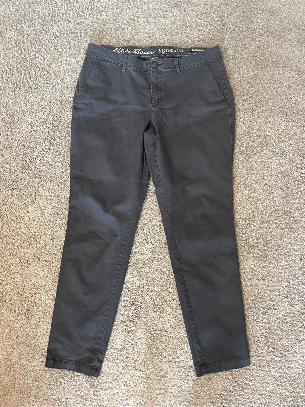 Eddie Bauer Straight-Leg Dark Gray Chinos